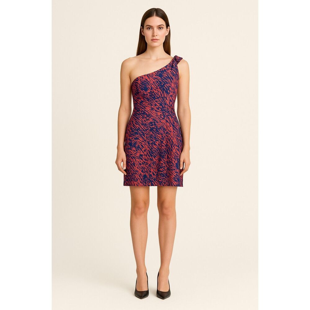 BCBGeneration | Raspberry Abstract One-Shoulder C… - image 1